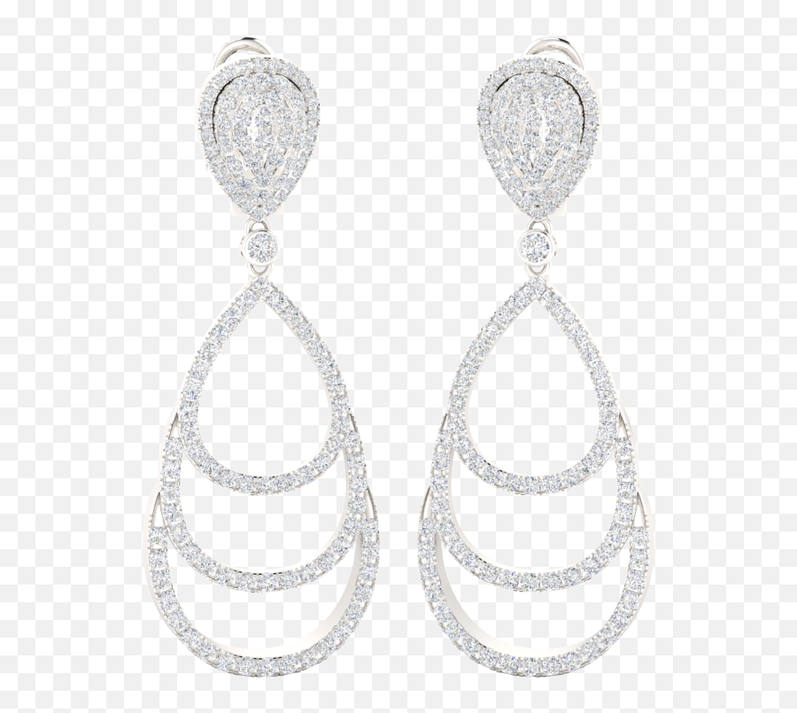 Triple Pear Diamond Hoop Earrings - Solid Png,Hoop Earrings Png