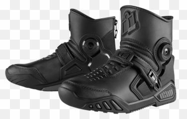 Leather Motorcycle Boots - Icon Accelerant png