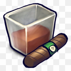 Brown Liquid Filled Glizass With Cigar - Icon png