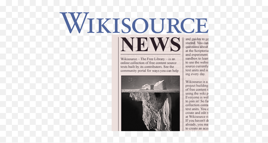 Filewikisource Newspaperpng - Wikimedia Commons Iceberg,Newspaper Png