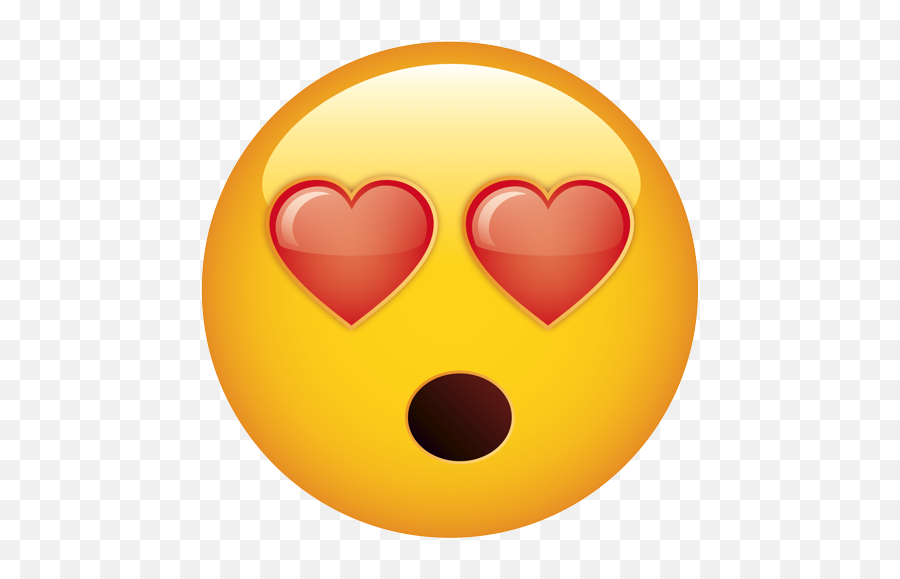 Heart Eyes Variation Mouth Open - Smiley Png,Heart Eyes Emoji Transparent
