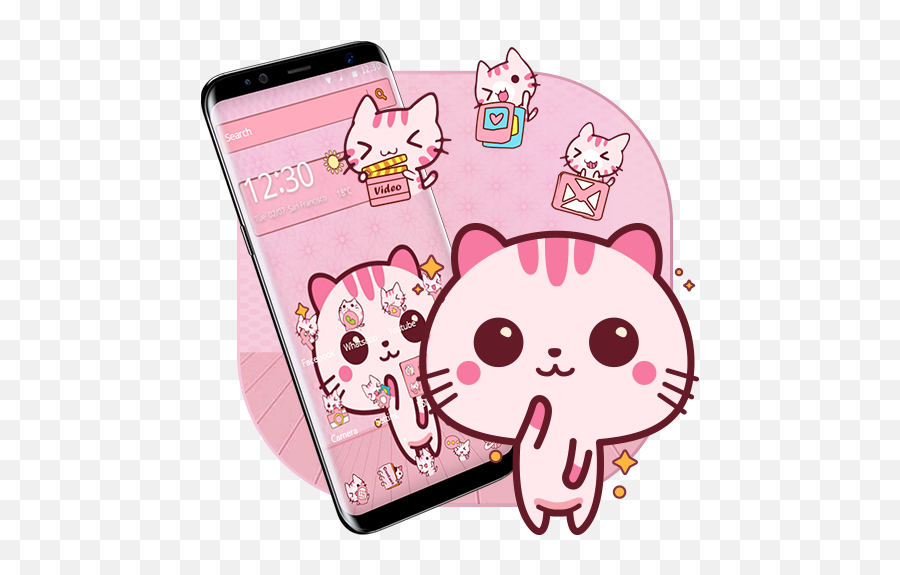 About Cute Pink Kitty Theme Kawaii Sweet Icon Google Play - Cm Launcher Kawai Theme Png,Funny Cat Icon