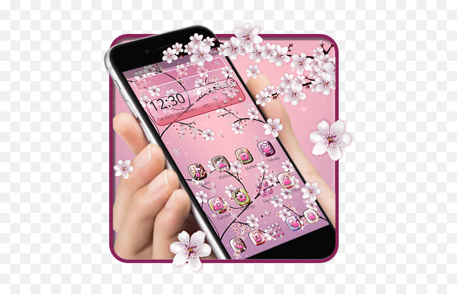 Pink Sakura Flower Theme Apk 114 - Download Apk Latest Version Smartphone Png,Sakura Flower Icon