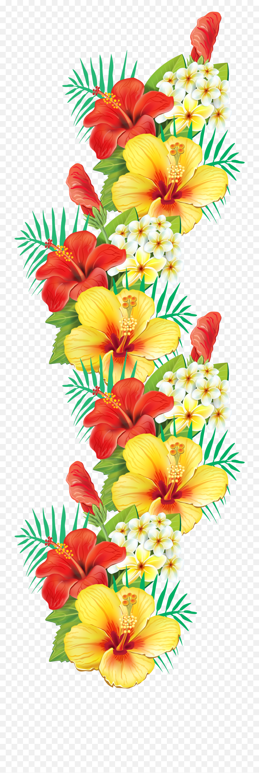 Library Of Flower Arranging Png Black - Transparent Tropical Border Png,Hawaiian Flowers Png