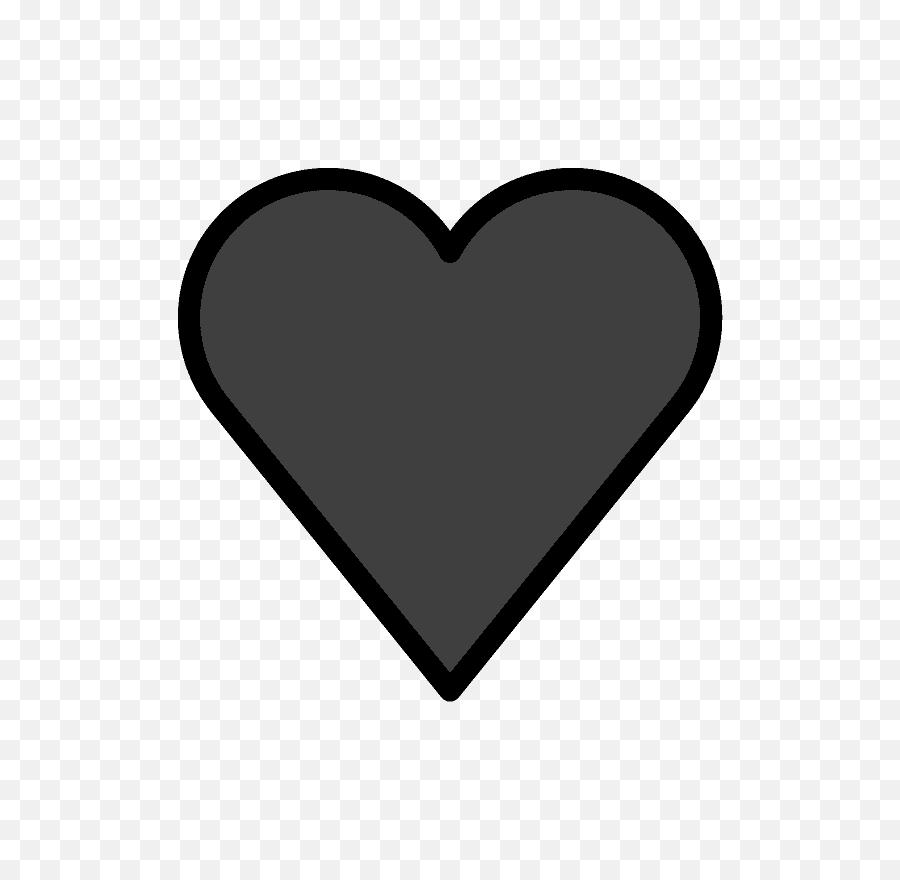 Grey Heart Black Outline Clip Art - Heart Red And Black Png,Heart Png Outline
