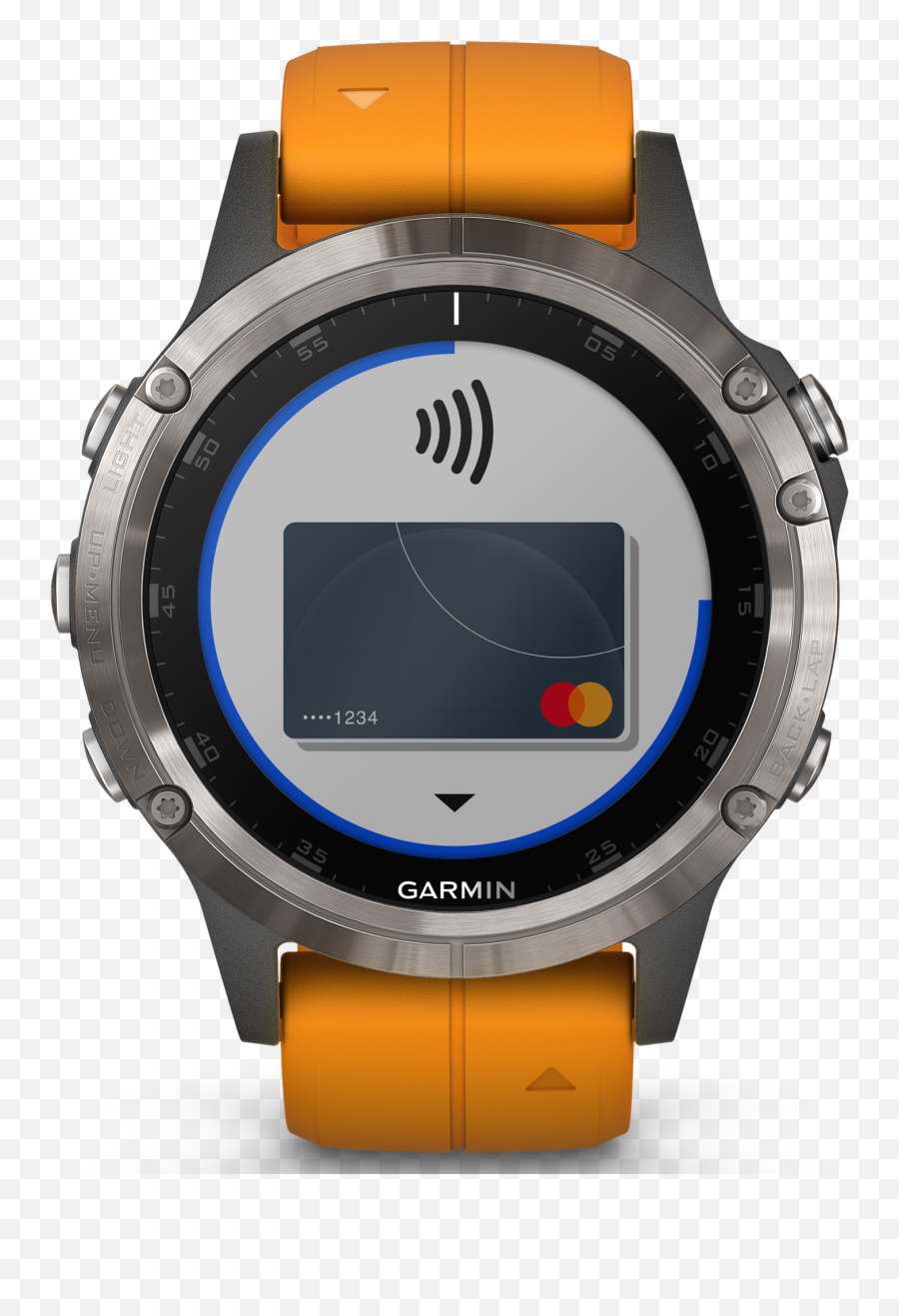 Garmin Fenix 5 Plus Sapphire Solar Flare Orange Titanium Menu0027s Smartwatch 010 - 0198805 Fenix 5 Plus Gps Titanium Watch Solar Flare Png,Solar Flare Png