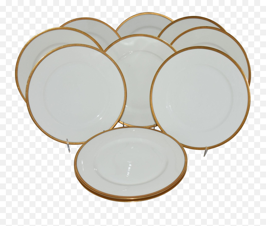 Antique Theodore Haviland Limoges France Dinner Plates - Theodore Haviland Limoges France Gold Trim Png,Dinner Plate Png