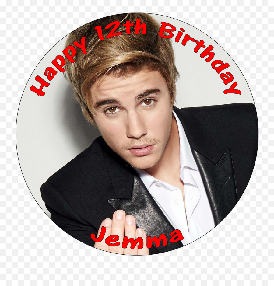 Details About Justin Bieber Personalised Cake Topper Birthday Edible Printed - Hair Styles Of Justin Bieber Png,Justin Bieber Hair Png