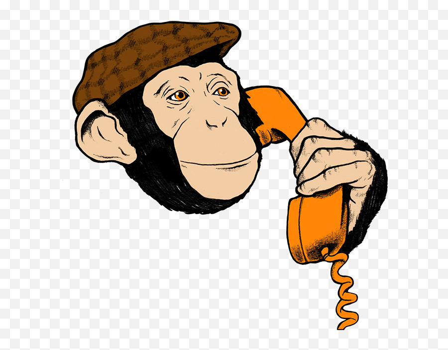 Illustration Of Chimp Talking - Cartoon Png,Chimp Png