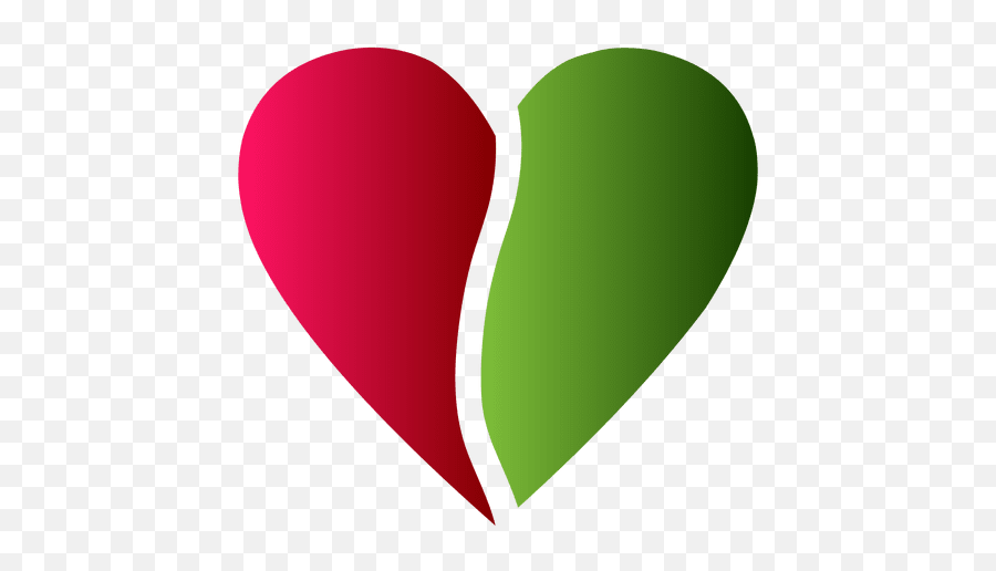 Heart Logo Half Red And Green Color - Green And Red Heart Png,Green Heart Png