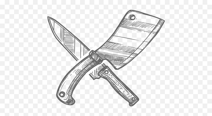 Butcher Knife Drawing - Butcher Knife Tattoo Designs Png,Knife Tattoo Png