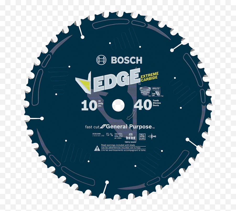 Dcb1040 10 In 40 Tooth Edge Circular Saw Blade For - 10 Inch Miter Saw Blade Png,Sharp Teeth Png