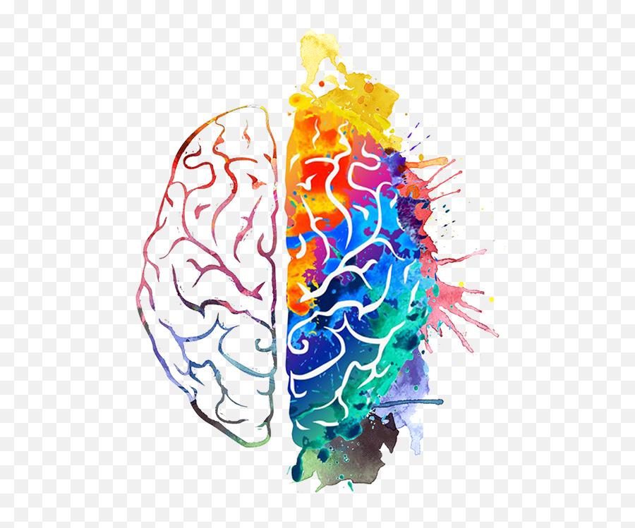 Разноцветный мозг. Креативное мышление. Творческий мозг. Креативность на белом фоне.