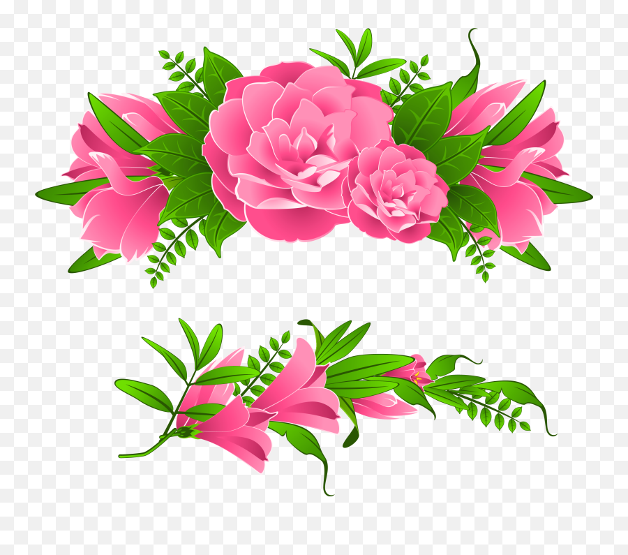Free Green Flowers Png Download - Free Flower Border Clip Art,Green Flower Png