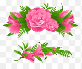 Free Green Flowers Png Download - Free Flower Border Clip Art,Green Flower Png
