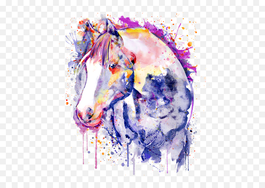 Horse Head Watercolor Portrait Onesie - Purple Watercolor Horse Png,Horse Mask Png