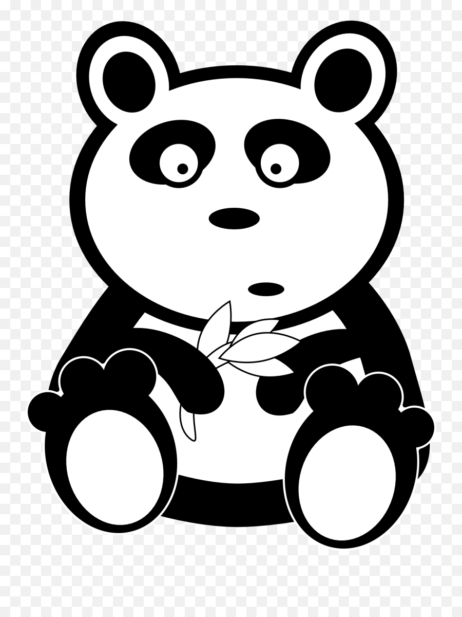 Panda Clipart Black And White Png - Panda Bear Clipart Black And White,Cute Panda Png