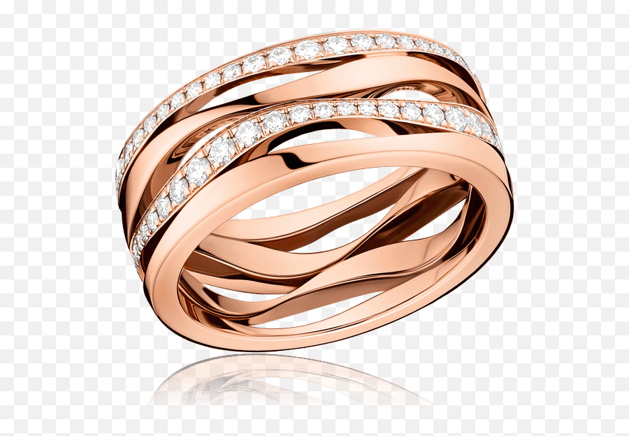 Ladymatic Ring 18k Red Gold With Diamonds R50bga05030xx Omega - Ring Png,Red Ring Png