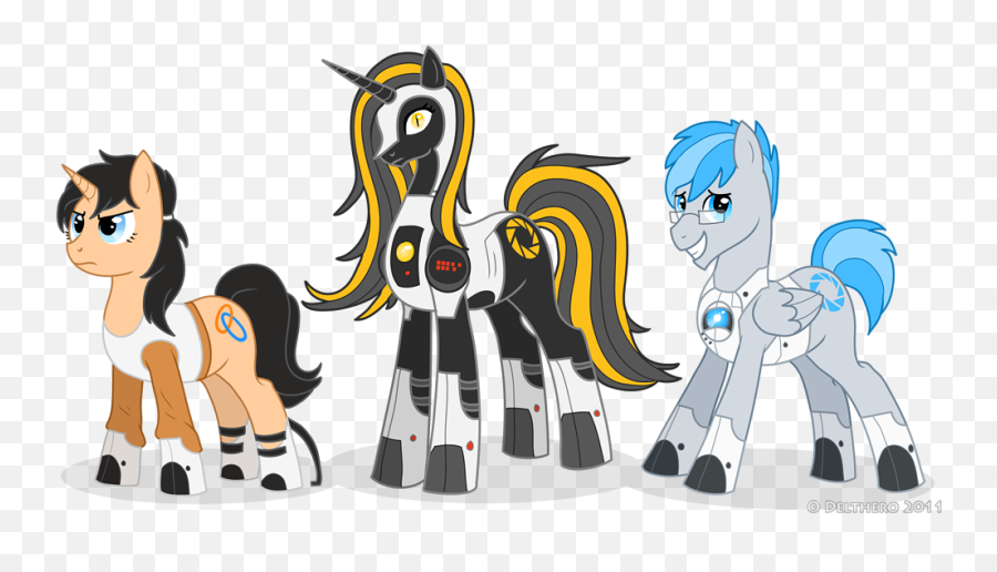 Chell Delthero Glados Long Fall - My Little Pony Portal 2 Png,Glados Png