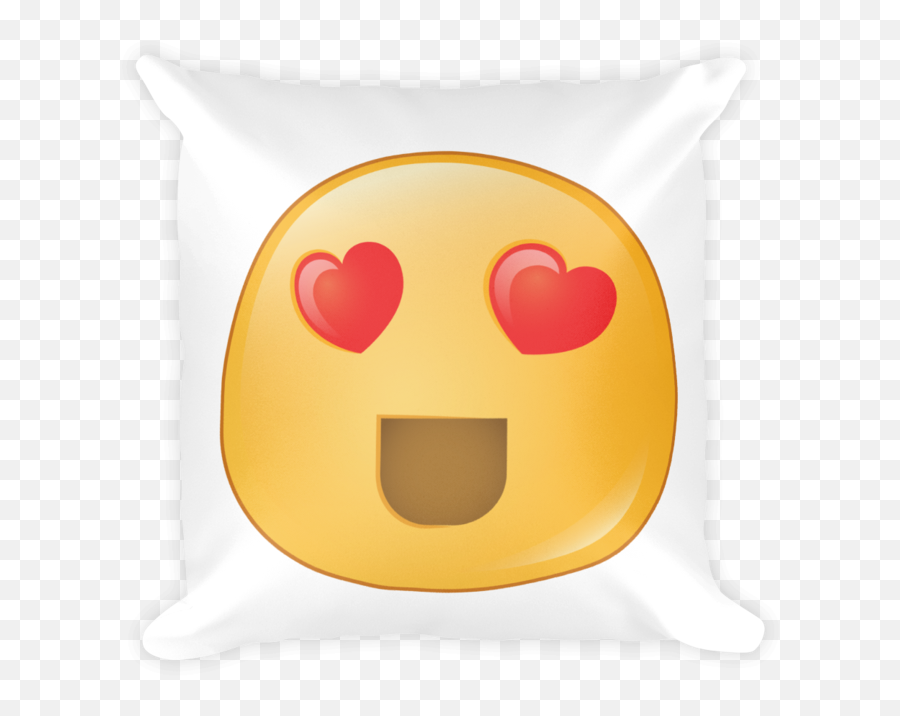 Heart Eyes Emoji Square Stuffed Pillow - Cushion Png,Heart Eyes Emoji Transparent
