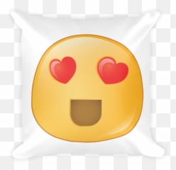 Heart Eyes Emoji Square Stuffed Pillow - Cushion png
