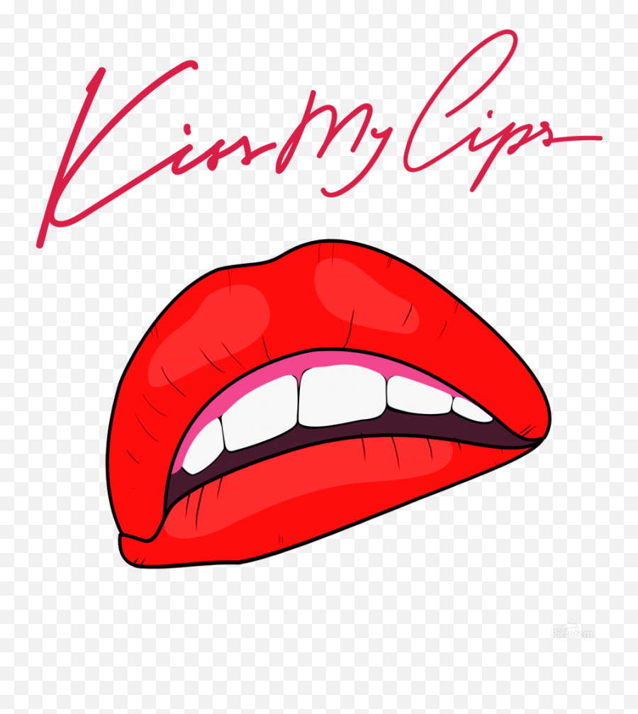 Kiss116a - Kissy Lips With Teeth Clipart Png,Lip Print Png