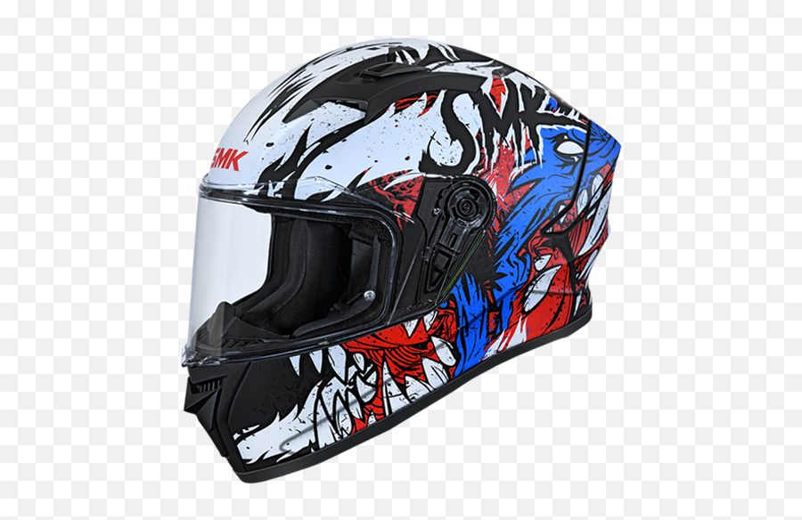 Smk Stellar Werewolf Black Red Blue Matt Ma213 Helmet - Smk Stellar Helmets Png,Icon Airflite Helmet