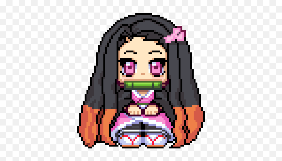 Rt Chibizer0 Day 49 Blank Stare Nezuko Pixelart - Nezuko Demon Slayer Pixel Png,Slayer Buddy Icon