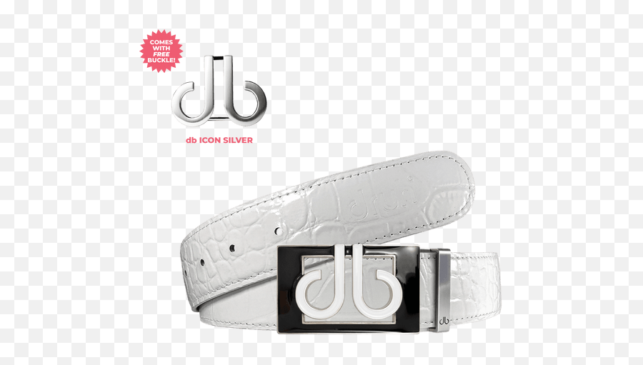 White Crocodile Textured Leather Belt With Buckle - Belt Png,Croc Icon