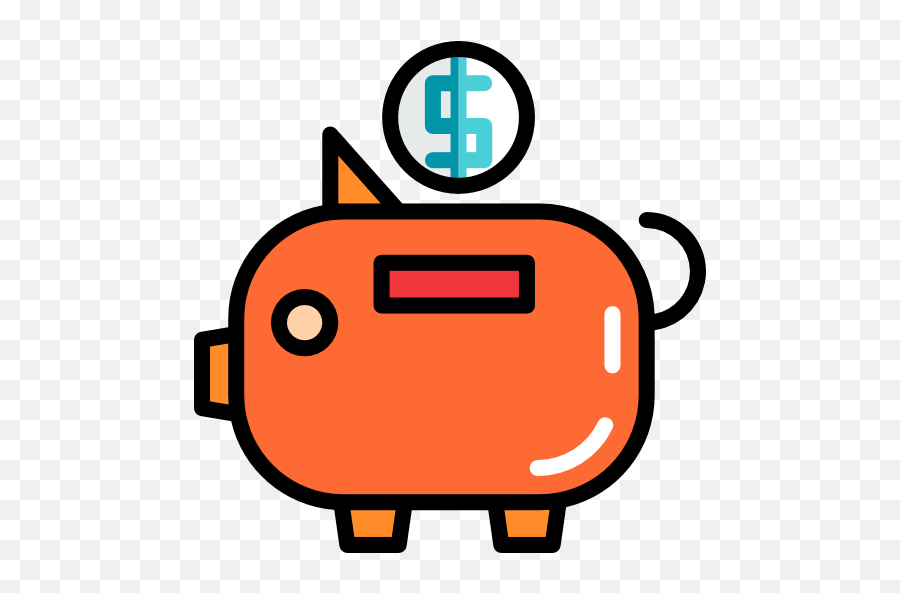 Save Money Coin Piggy Bank Savings Funds Business And - Language Png,Piggy Bank Flat Icon