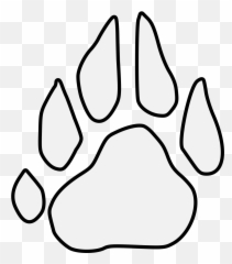Pawprint - Traceable Heraldic Art Line png