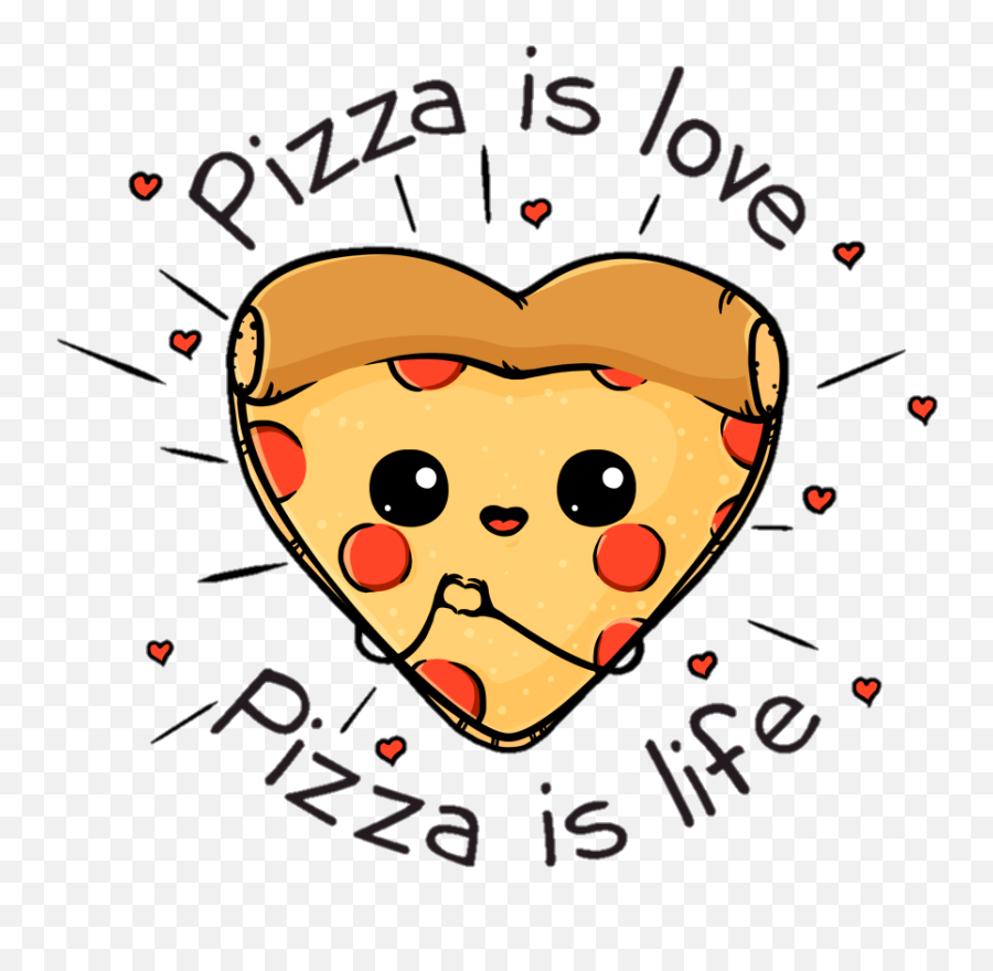 Love Pizza Heart - Sticker By Das Mia 1157525 Png Images Kawaii Cute Pizza Drawing,Heart Sticker Png