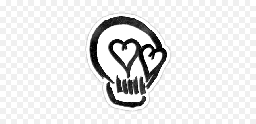 Skull Heart Png Picture - 5 Seconds Of Summer Transparent Sticker,Heart With Eyes Logo