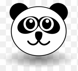 Png Funny Panda Face Black And White - Clipart