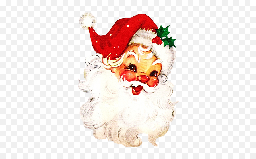 Vintage Santa Face - Vintage Christmas Png,Santa Face Png