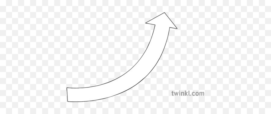 Curved Arrow Black And White Illustration - Twinkl Line Art Png,Curved Arrow Png