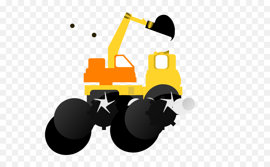 Bulldozer Orange And Yellow Clip Art - Excavator Cartoon Excavator Png,Bulldozer Png