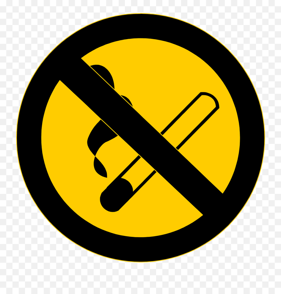 Yellow No Smoking Sign Free Image - No Naked Flame Signs Png,No Smoking Logo