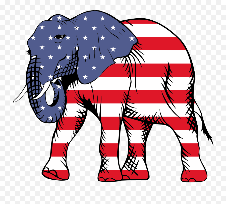 Gop Elephant Transparent U0026 Png Clipart Free Download - Ywd American Flag With Elephant,Republican Symbol Png