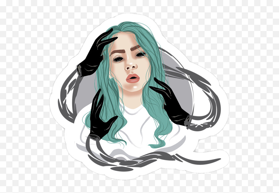 Billie Eilish Billieeilish Png Sticker - Billie Eilish Crop Top Hoodie,Billie Eilish Png