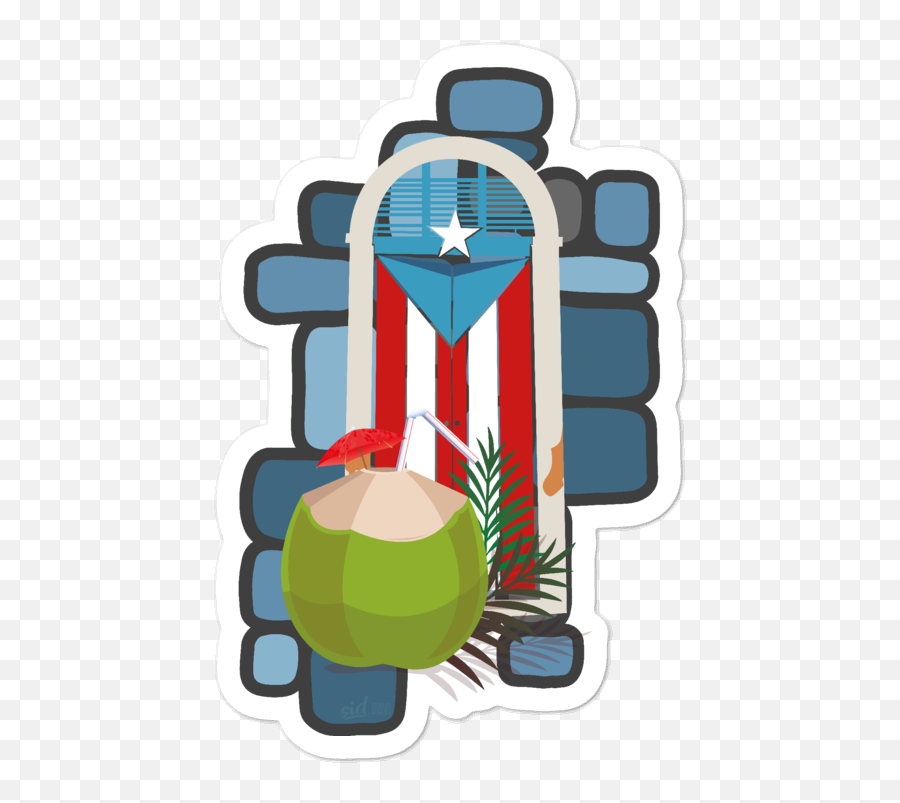 Puerta Bandera De Puerto Rico Sticker - Vertical Png,Bandera De Puerto Rico Png