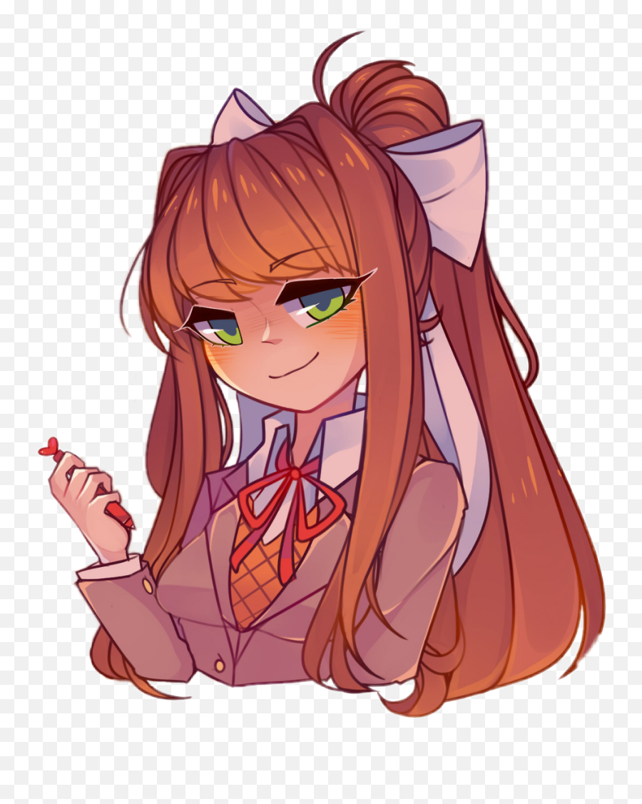 Ddlcmonika Ddlc Monika Yuriddlc Sticker By Hara - Monika Fan Art Ddlc Png,Monika Transparent