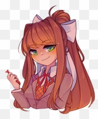 Ddlcmonika Ddlc Monika Yuriddlc Sticker By Hara - Monika Fan Art Ddlc Png,Monika Transparent