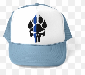 K9 Punisher Paw Print Police Trucker 5 Panel Cap - Barbells Unisex Png,Blue Paw Print Logos
