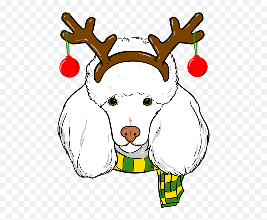 Poodle Xmas Reindeer Horns Dog Lover Christmas Round Beach Towel - Soft Png,Reindeer Antlers Transparent