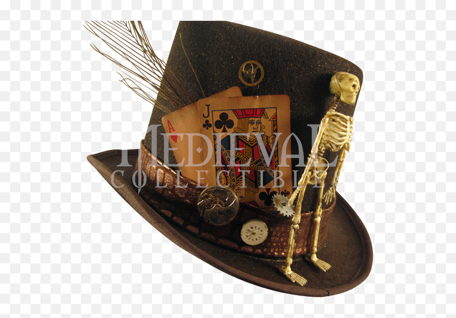 Download Hd Mens Deathly Steampunk Top Hat - Voodoo Top Hats Deck Of Cards Png,Top Hat Transparent