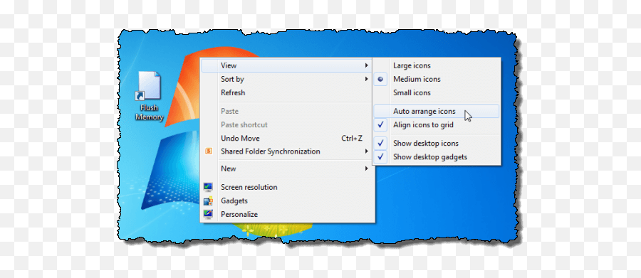 Auto Arrange Icons - Windows 7 Png,Desktop Icon Organizer