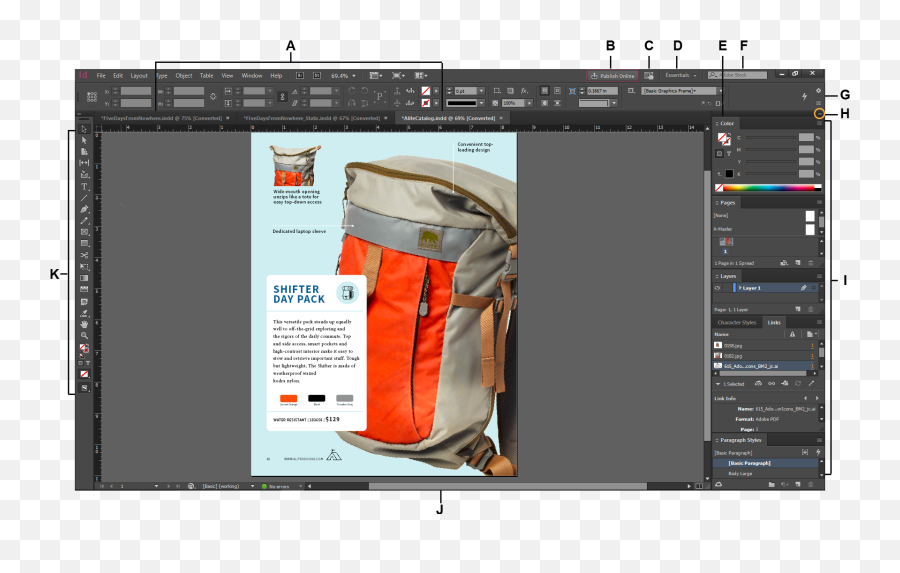 Workspace Basics In Indesign - Workspace Indesign Png,Start Menu X Options Icon
