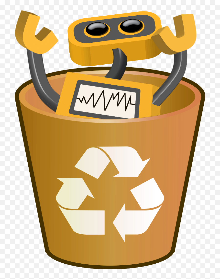 Robot 62 Bot In Recycle Bin Tim - Recycle Bin In Computer Png,Recycle Transparent