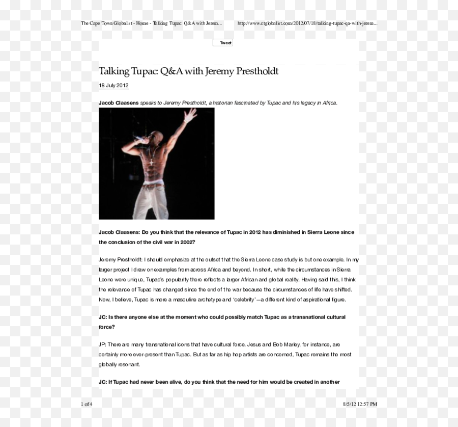 Talking Tupac Qu0026a With Jeremy Prestholdt - Crucifix Png,Tupac Transparent
